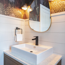 Custom Built Luxury Home in Manchester, VT bathroom vanity